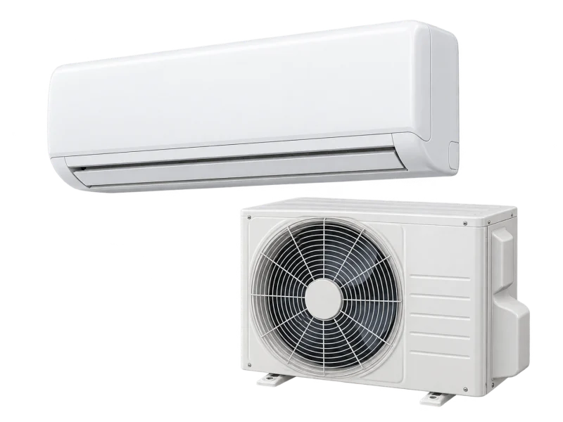 Illustrative split air-conditioning units — concept illustration