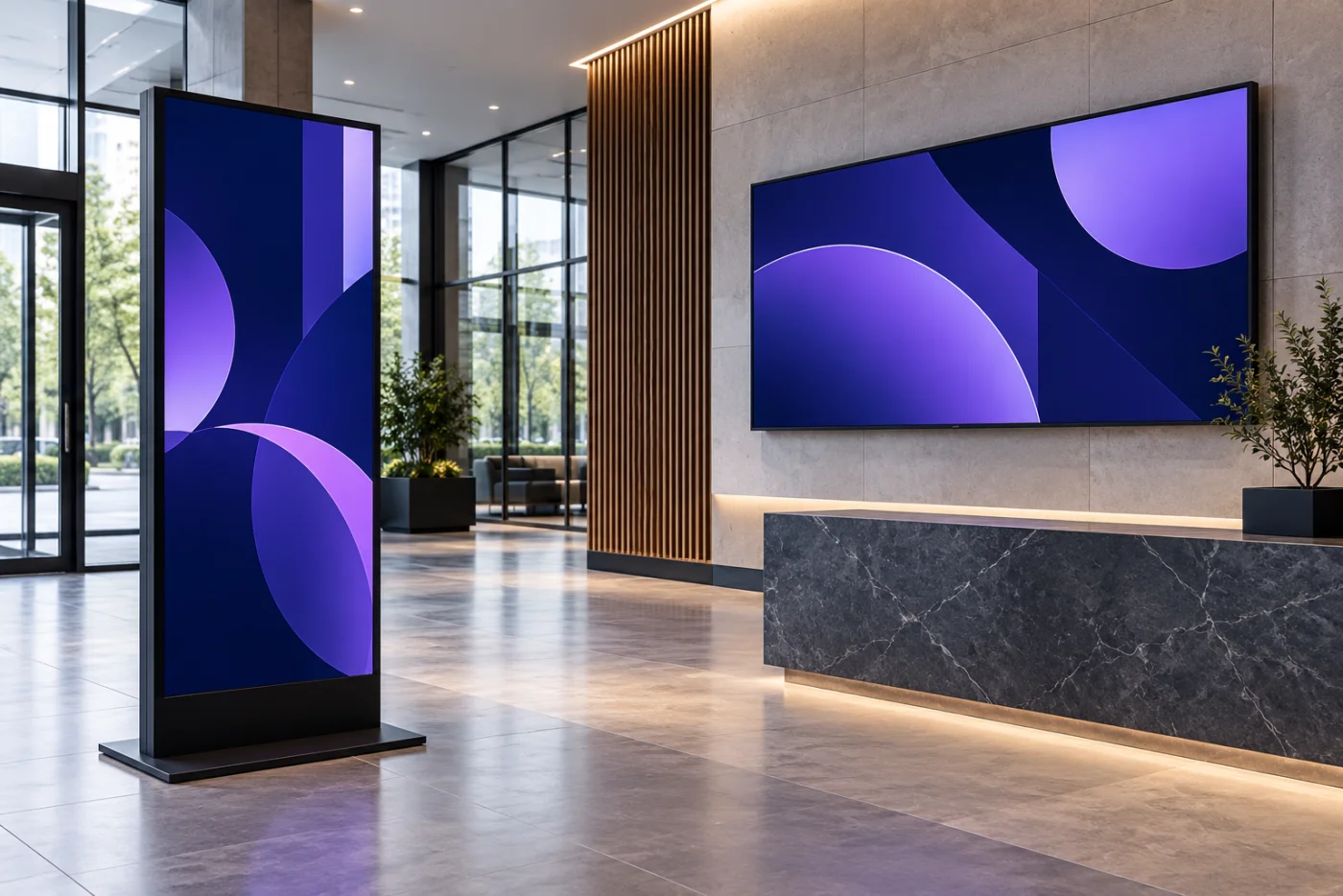Concept portrait digital signage and wall-mounted commercial display